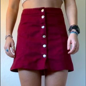 ✨ high-waisted red skater button-up skirt ✨ S ✨